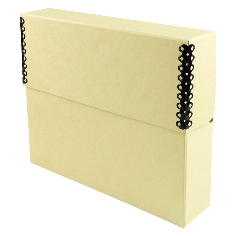 لينيكو صندوق تخزين المستندات الأرشيفية من Lineco بحافة معدنية، لوح صندوق أسمر خالي من الأحماض، تنظيم وتخزين الملفات والمطبوعات والصور وحقيبة مستندات بحجم الحروف بعرض 12.5 بوصة × 10.5 بوصة × 2.5 بوصة - Image 1